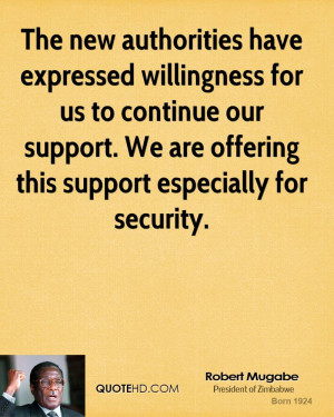 ... our support. We are offering this support especially for security