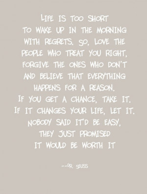 Life Is Too Short Quote Print Dr.Seuss