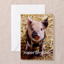 Happy Birthday Piglet Greeting Card for