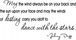 Johnny Depp Wall Quote: May the Winds Always be on Your Back....