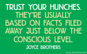 Trust your hunches. They’re usually based on facts filed away just ...
