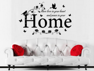 Love in heart peace in your home Wall Sticker