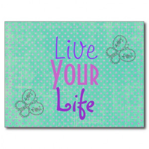 Inspirational Quote Butterflies and Polka dots Post Card