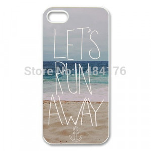 Quote Funny Let's Run Away Sandy Beach Hawaii Cover Case for Iphone 4 ...