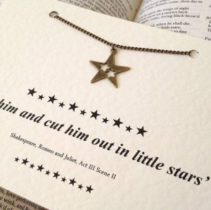 shakespeare quote star charm necklace by literary emporium ...