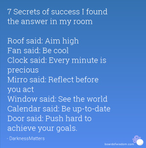 Door said: Push hard to achieve your goals.