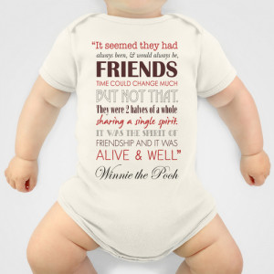 Winnie the Pooh Friendship Quote - Tan & Red Baby Clothes