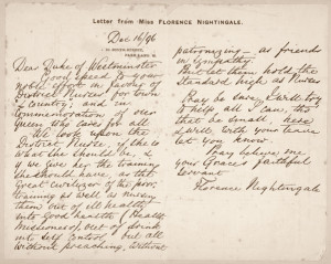 letter from Florence Nightingale to the Duke of Westminster about ...
