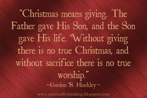 Christmas, Giving & Sacrifice