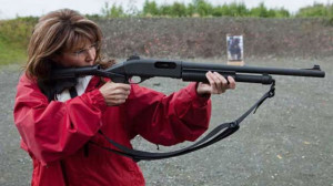 Sarah Palin With Machine Gun Impersonator 0981jpg