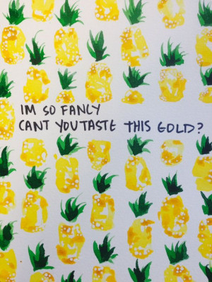 Original Fancy #Pineapple Watercolor Painting