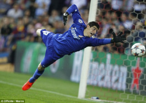 Top stopper: Tiago thinks that his Atletico goalkeeper Courtois is the ...