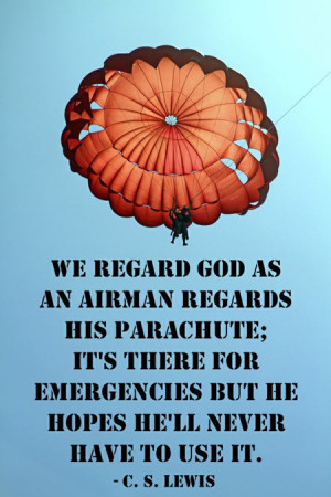 We regard God as an airman regards his parachute, it’s there for ...