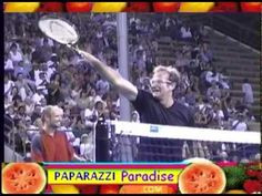 ... , BILLY CRYSTAL, ANDRE AGASSI act silly on tennis court ... More