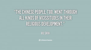 ... through all kinds of vicissitudes in their religious development