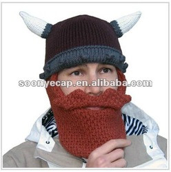 Beard Head and Viking Helmet Combo Hat