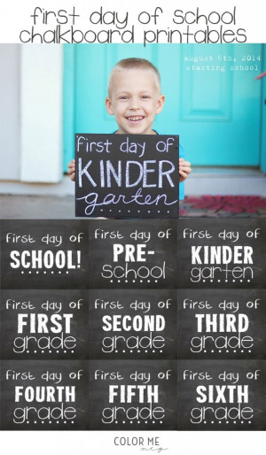 first day of school chalkboard printablesMom And Kids Photography ...