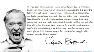 If I had been born a woman…” – Charles Bukowski motivational ...