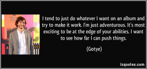 tend to just do whatever I want on an album and try to make it work ...