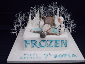 Festa de aniversário com Bolo Frozen