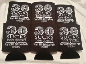 30th Birthday koozies personalized lot of 25 custom can party favor ...