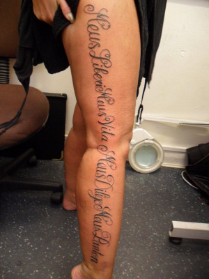 Thigh Quote Tattoos For Girls