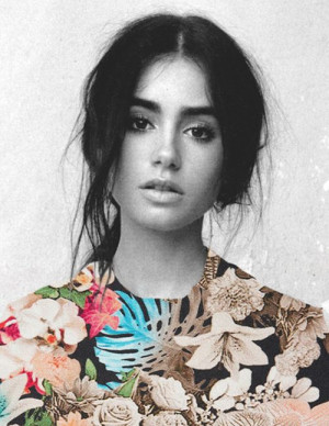 ... brunette eyebrows Fall Fashion updo eye makeup dark hair flower print