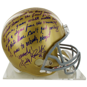 Rudy Ruettiger Signed Replica Notre Dame Full Size Helmet w/ Five Foot ...