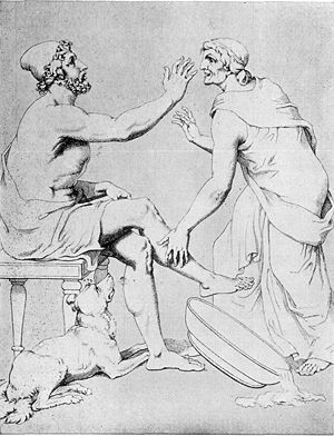 Odysseus and Eurycleia , by Christian Gottlob Heyne