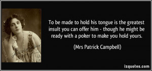 ... you can offer him - though he might be ready with a poker to make you