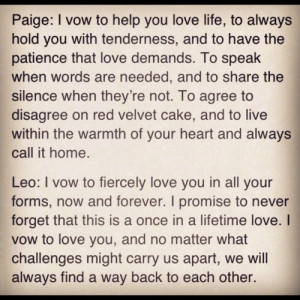 Paige & Leo's vows from The Vow