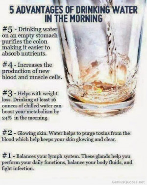 Drink Water Quotes Sayings 5 advantages of drinking water