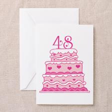 48th Anniversary Cake Greeting Card for