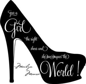 Right Shoes Marilyn Monroe Wall Quote Vinyl Decal ...: Wall Art, Shoes ...