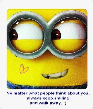 cute minion motivational quote smile yellow