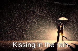 kiss, kissing, lights, love, quotes, rain, text, things i love ...
