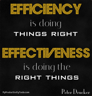 Effectiveness and Efficiency Quote Peter Drucker