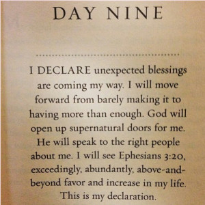 declare unexpected blessings are coming my way