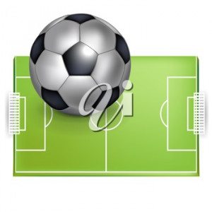 iCLIPART - Clip Art Illustration of a Soccer Pitch and Soccer Ball