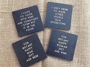 ... -Wooden-Drink-Coasters-Shabby-Chic-Gift-Funny-Quotes-East-of-India