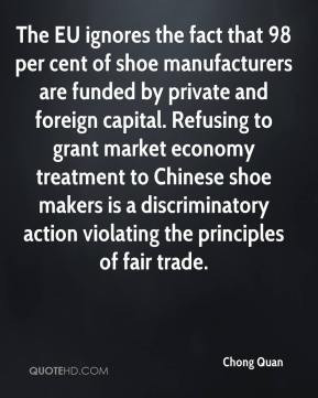 ... treatment to Chinese shoe makers is a discriminatory action violating