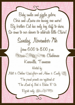 Baby Shower Invitations. .Free Baby Girl Poems And Quotes Printables