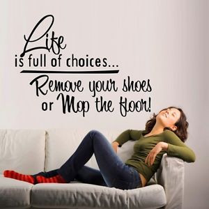 Life is full of Choices Wall Sticker Decals Quote Home Decor Vinyl ...
