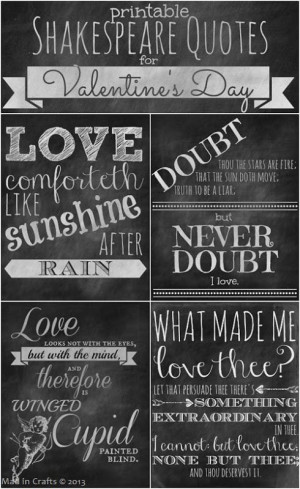 Printable Chalkboard Shakespeare Love Quotes – Mad in Crafts
