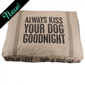 Vintage Sack Dog Bed - Always Kiss Your Dog Goodnight
