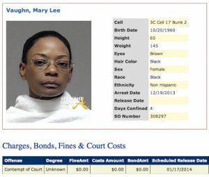 Vaughn will spend both Christmas & New Years in jail. Her scheduled ...