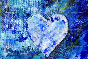 Blue Heart Abstract Art Painting