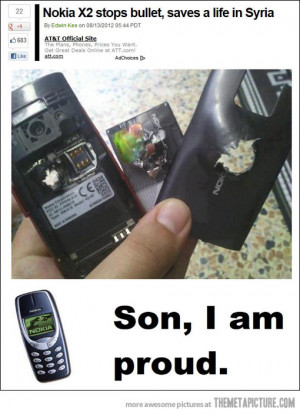 Funny photos funny Nokia phone bullet