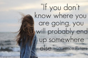 If you don't know where you're going, you will probably end up ...