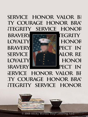 Honor Courage Valor Bravery Loyalty Respect Military Sticky Words Wall ...